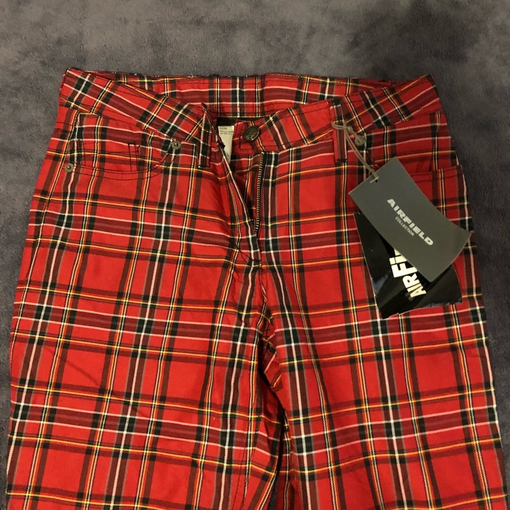 AIRFIELD plaid pants zipper Rockstud NWT fashion